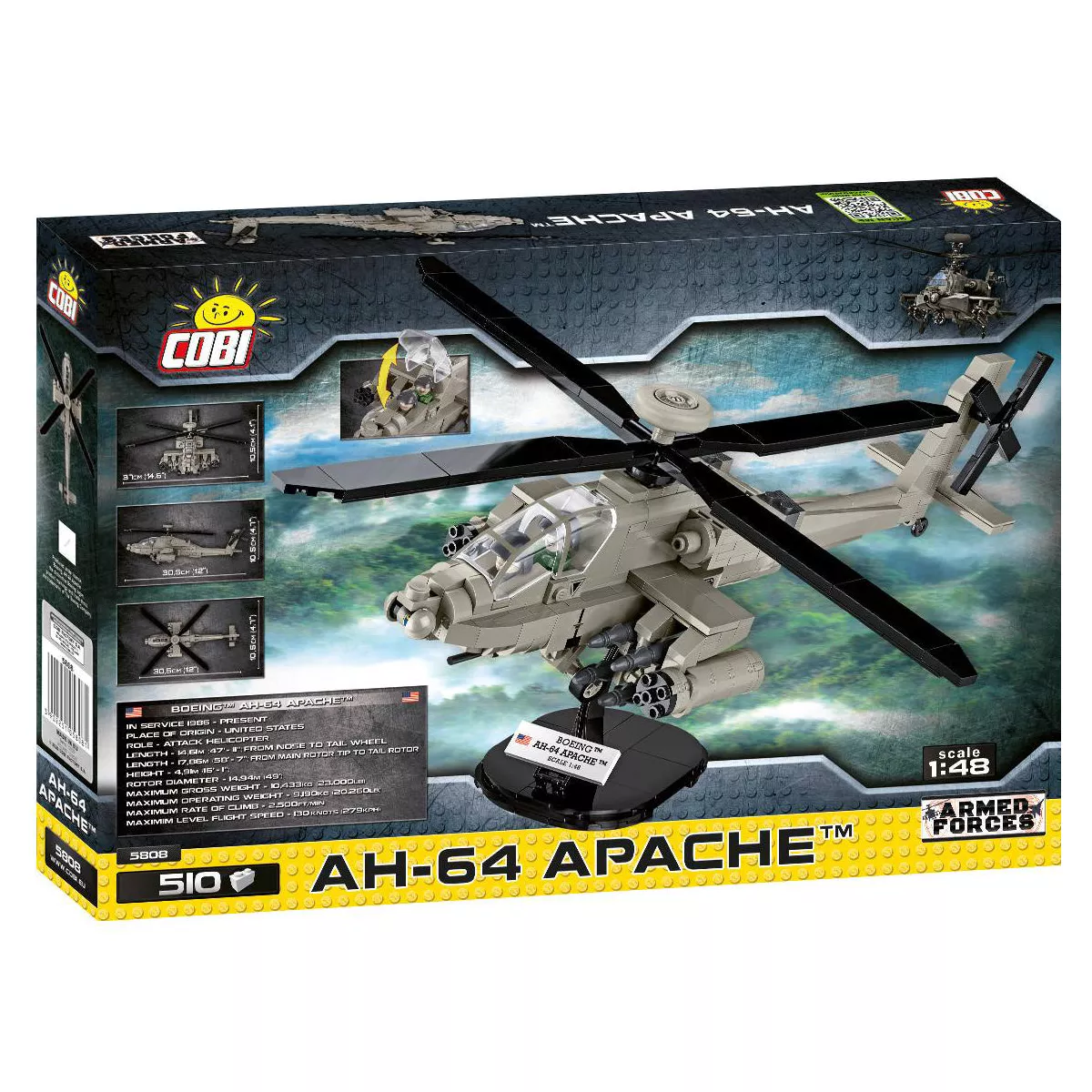 COBI Armed Forces AH-64 Apache Helicopter #5808 - Image 2