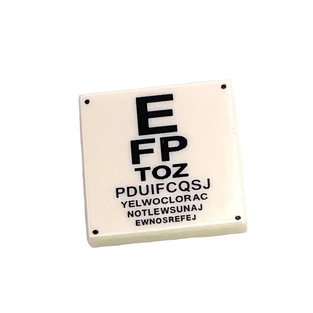 Eye Test Chart Tile 2 x 2 Decorated, Part# 3068pb0923