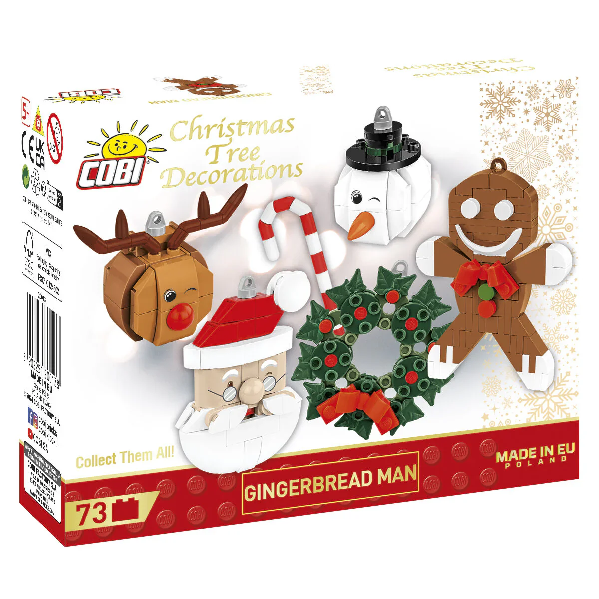 Gingerbread Man Christmas Tree Ornament: COBI Set #200013 - Image 2