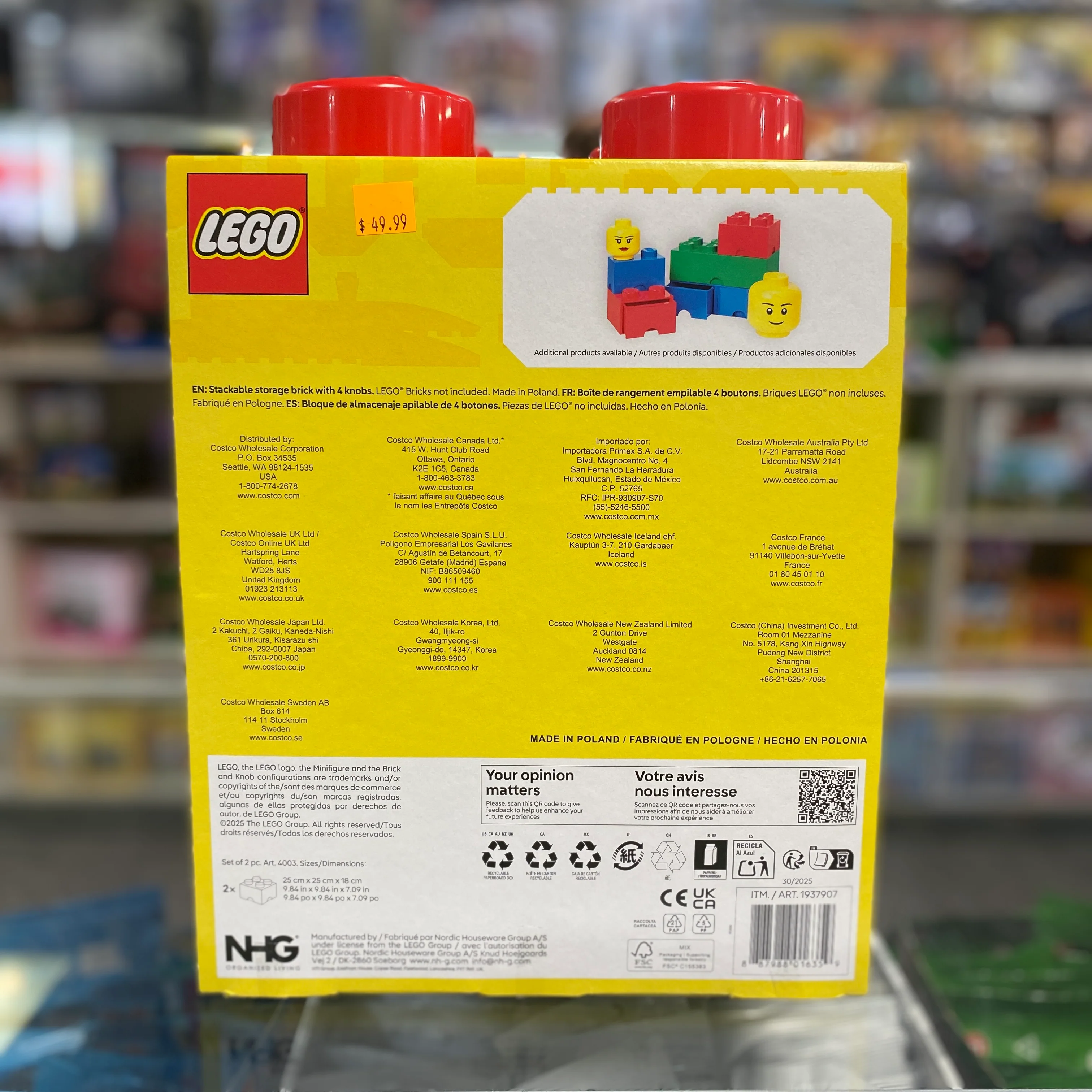 LEGO® Storage Brick 4 Knobs - 2 Pack - Image 2
