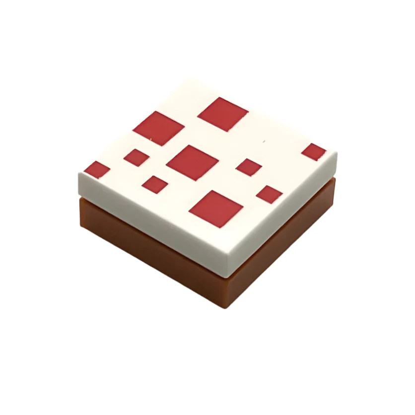 Minecraft Cake (Tile 2x2 with Red Squares Pattern), Part# 3068pb0991