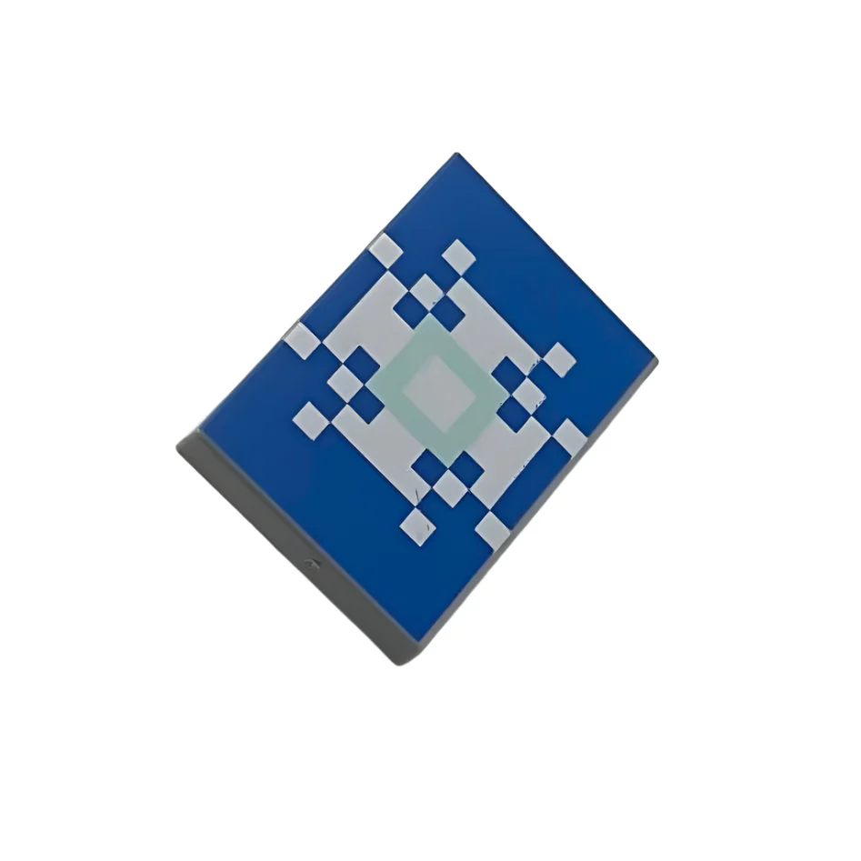 Minecraft Snowflake Shield (Tile 2x3 with Pixelated White and Aqua Snowflake on Blue Background Banner Pattern), Part# 26603pb275