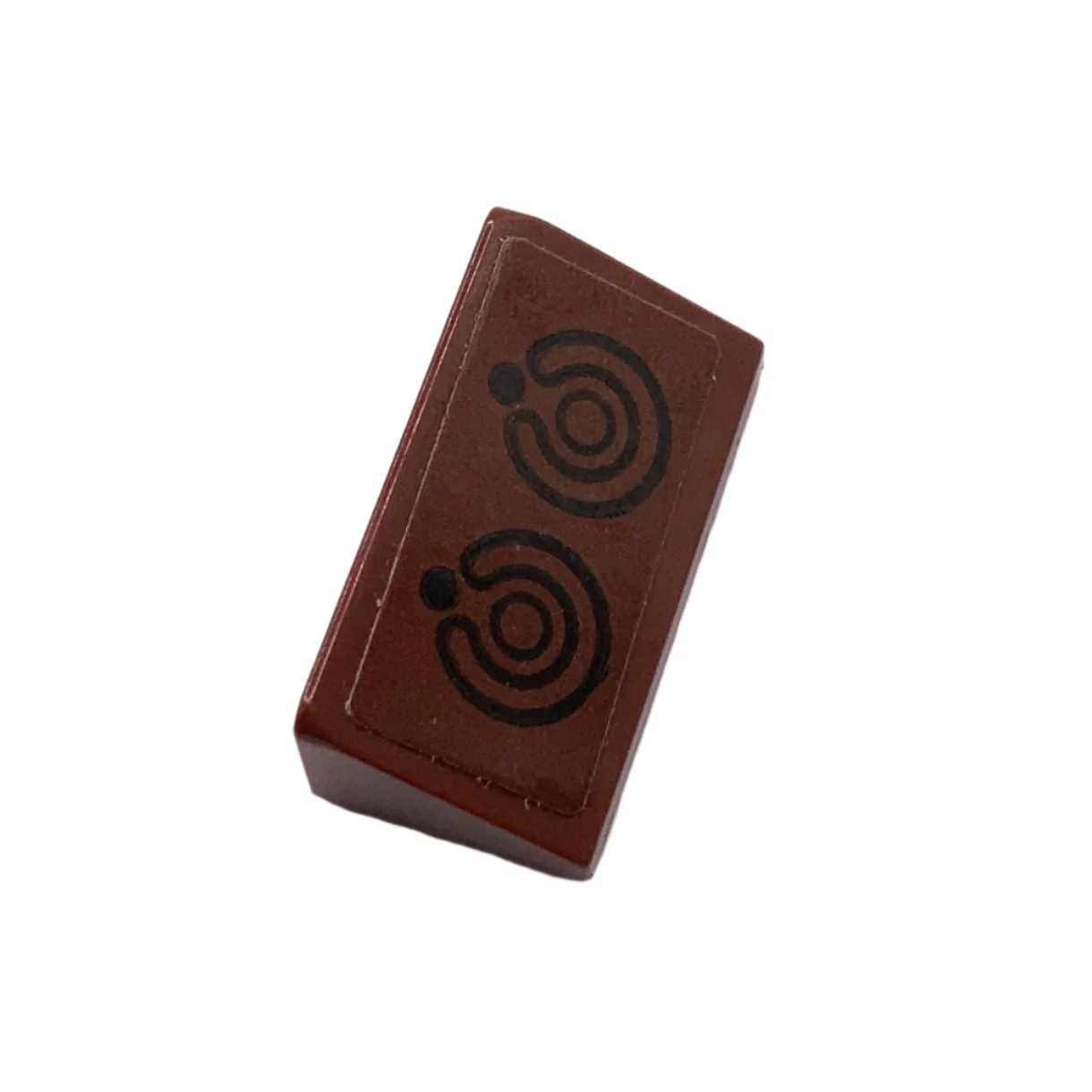 Slope 30 1 x 2 x 2/3 with 2 Black Circles, Open Circles and Dots on Reddish Brown Background (Sticker), Part# 85984pb232