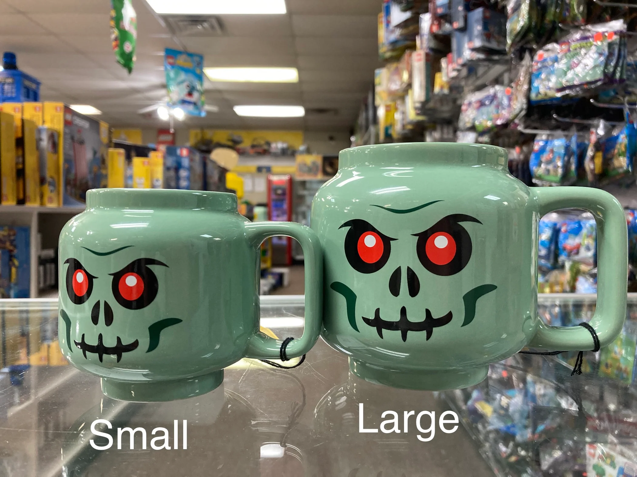 Small Skeleton Ceramic Mug – Green - Image 2