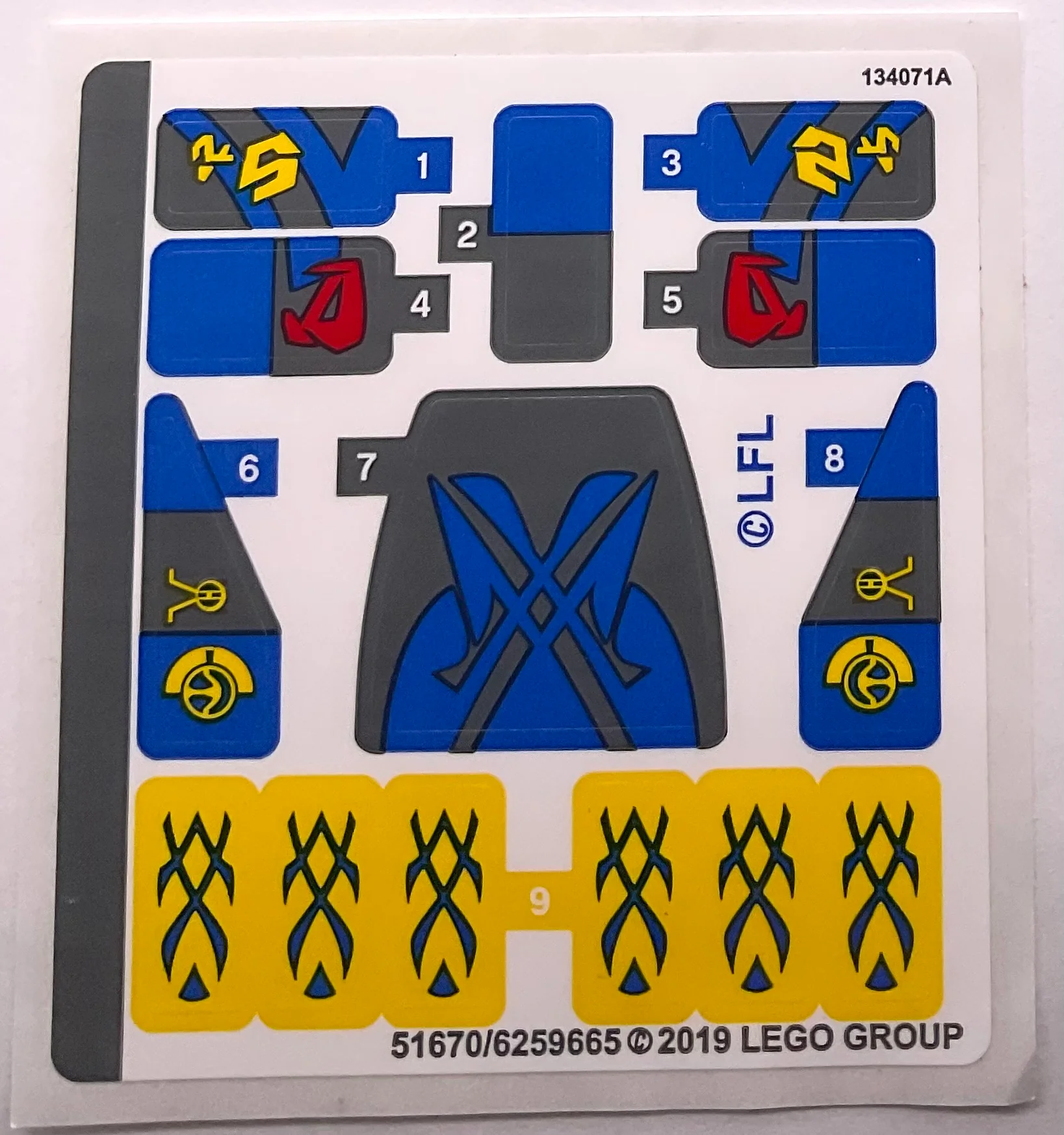 Sticker Sheet for Set Anakin's Podracer, 75258-1 - (51670/6259665), Part# 75258stk01