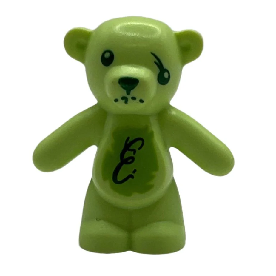 Teddy Bear with Script E on Stomach, Damaged Eye Pattern