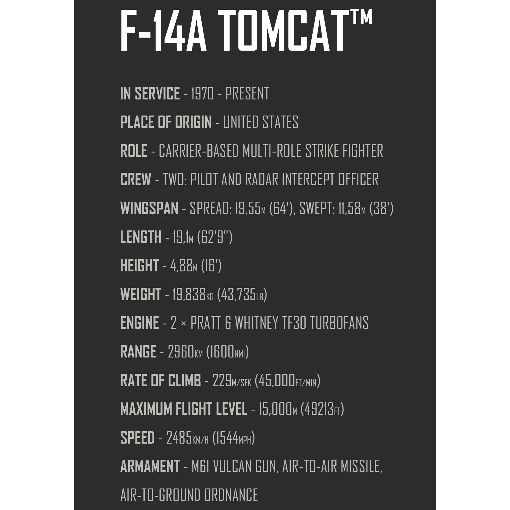 TOP GUN Grumman F-14 Tomcat Fighter: COBI Set #5920 - Image 9