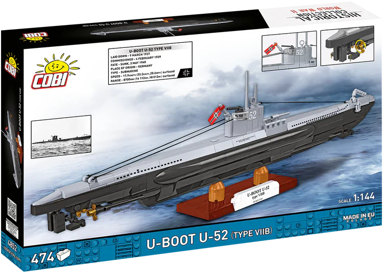 U-Boot U-52 (Type VIIB) Submarine, WWII: COBI Set #4852 - Image 2