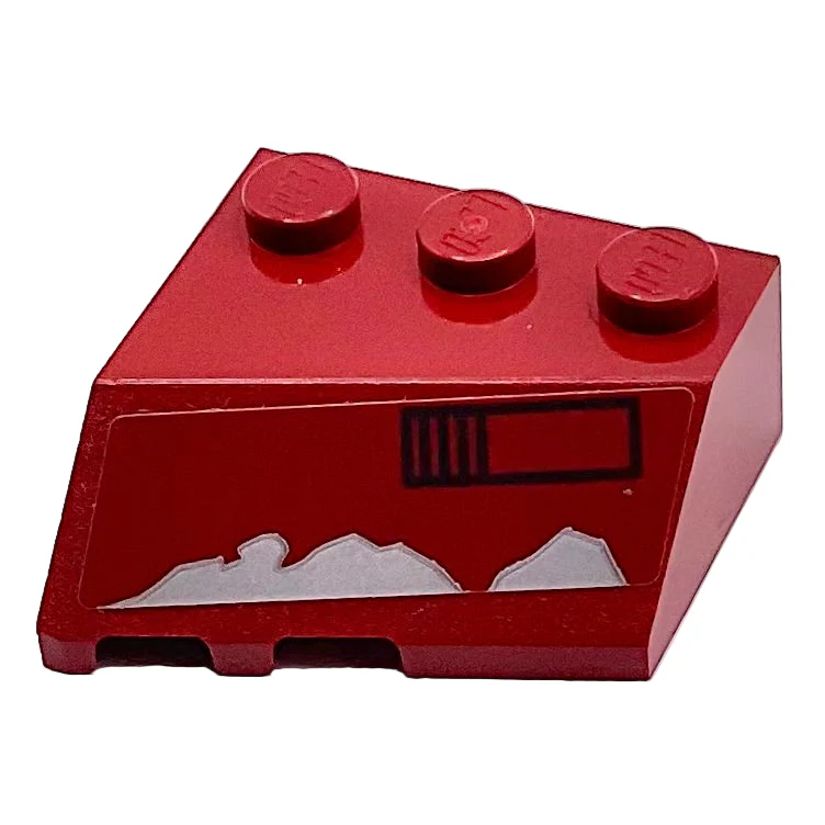 Wedge 3 x 3 Sloped Right with Light Bluish Gray Damage and Black Rectangle (Missile Launcher) Pattern (Sticker), Part# 48165pb003